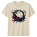 Gothic Floral Candle Wreath Dark Academia Goth Aesthetic Birthday Gift Unisex , , , Long Sleeve Tee