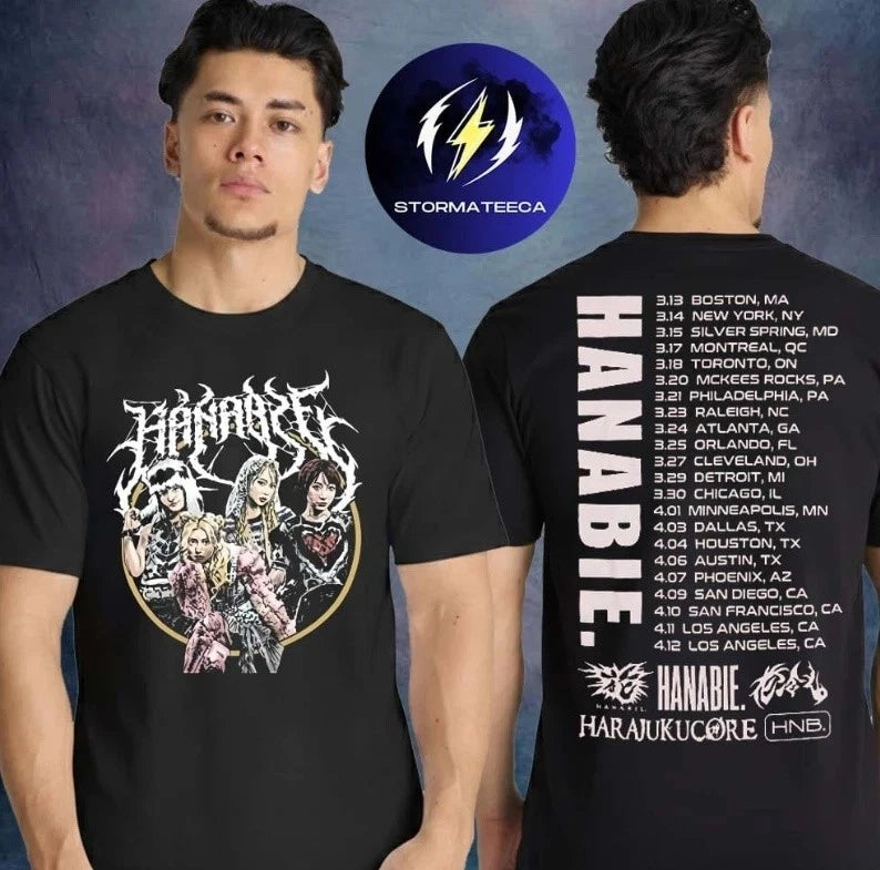 SALE! Hanabie Merch North America Tour 2026 Kawaii Animals Harajuku Core T-Shirt