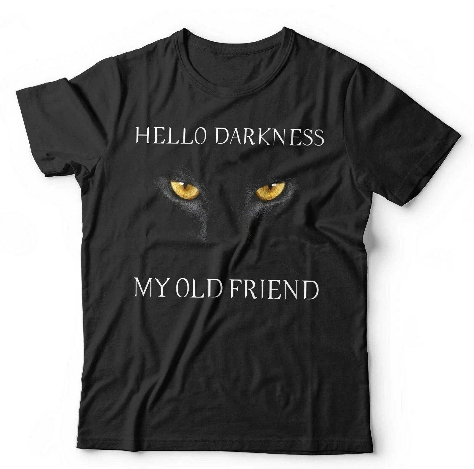 Hello Darkness My Old Friend Cats Eyes Tshirt Unisex & Kids Cat Kitten Cute Unisex , , , Long Sleeve Tee