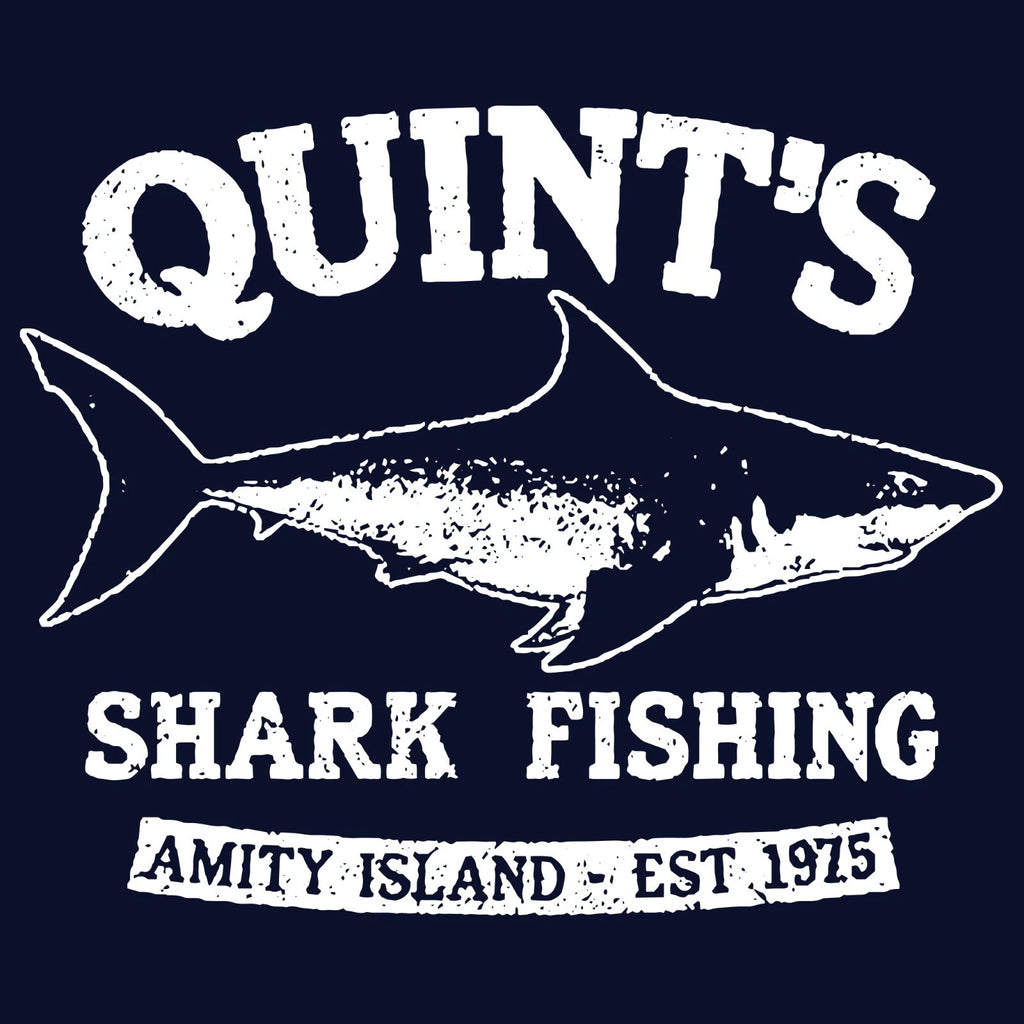 Quints Shark Fishing T Shirt Jaws Amity Island Horror Movie Fan Tee  SM-5XL