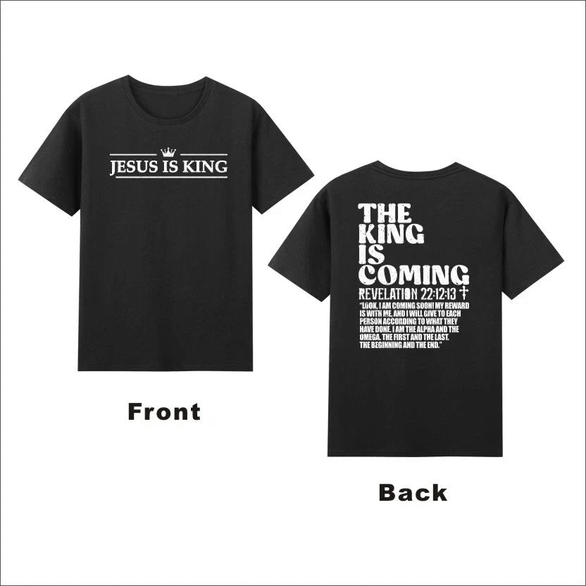 Jesus Is King, The King is Coming Christian Bible Revelation 22:12:13 Unisex , , , Long Sleeve Tee