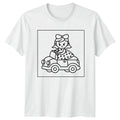 Cartoon Girl Driving Car Driving Cartoon Unisex Men Women Graphic Gift Unisex , , , Long Sleeve Tee