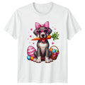 Cute Puppy Dog Holding Carrot Wearing Womens Easter Holiday Dog Unisex , , , Long Sleeve Tee