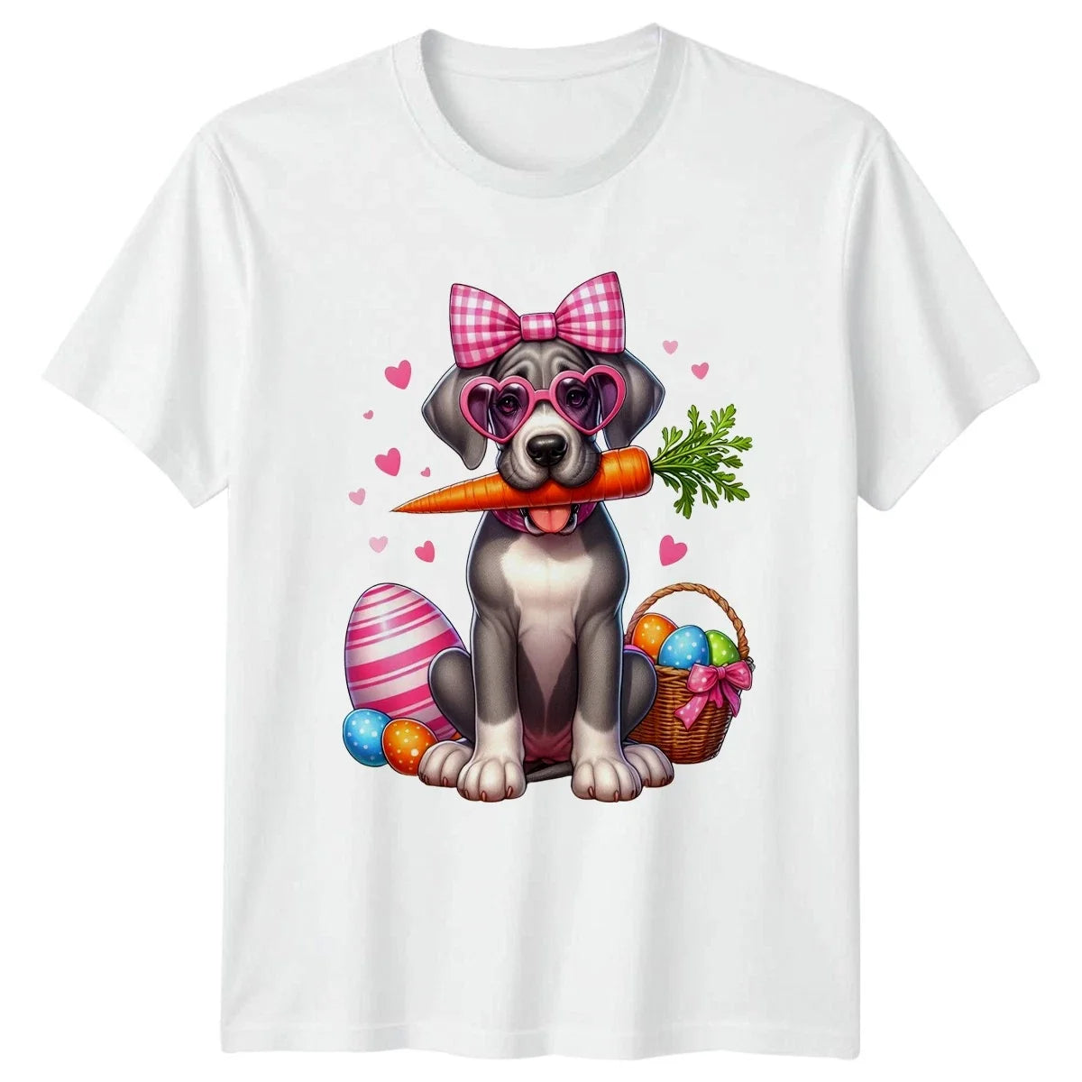 Cute Puppy Dog Holding Carrot Wearing Womens Easter Holiday Dog Unisex , , , Long Sleeve Tee