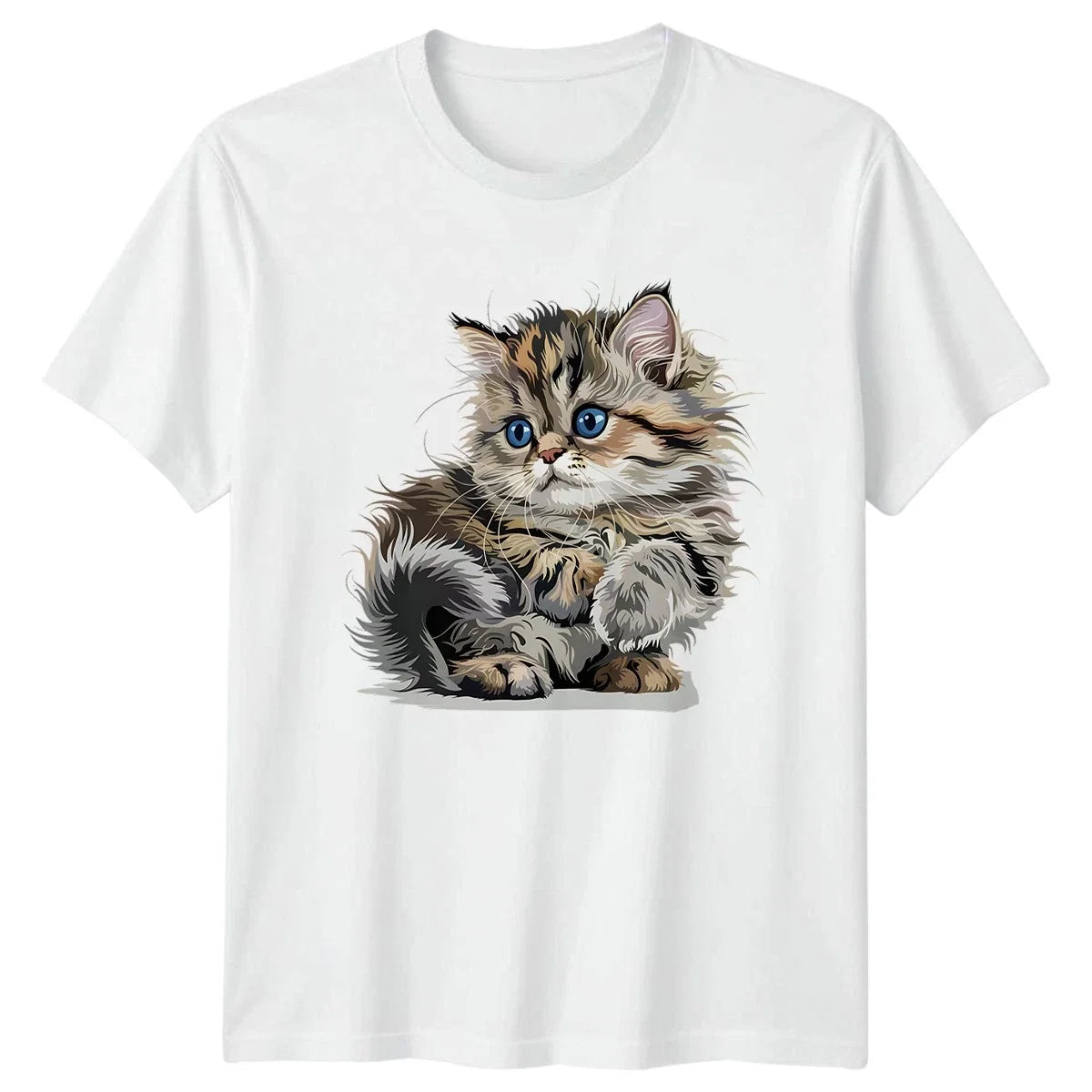 Adorable Fluffy Kitten Easily Distracted Funny Cat Cats Birthday Gift Unisex , , , Long Sleeve Tee