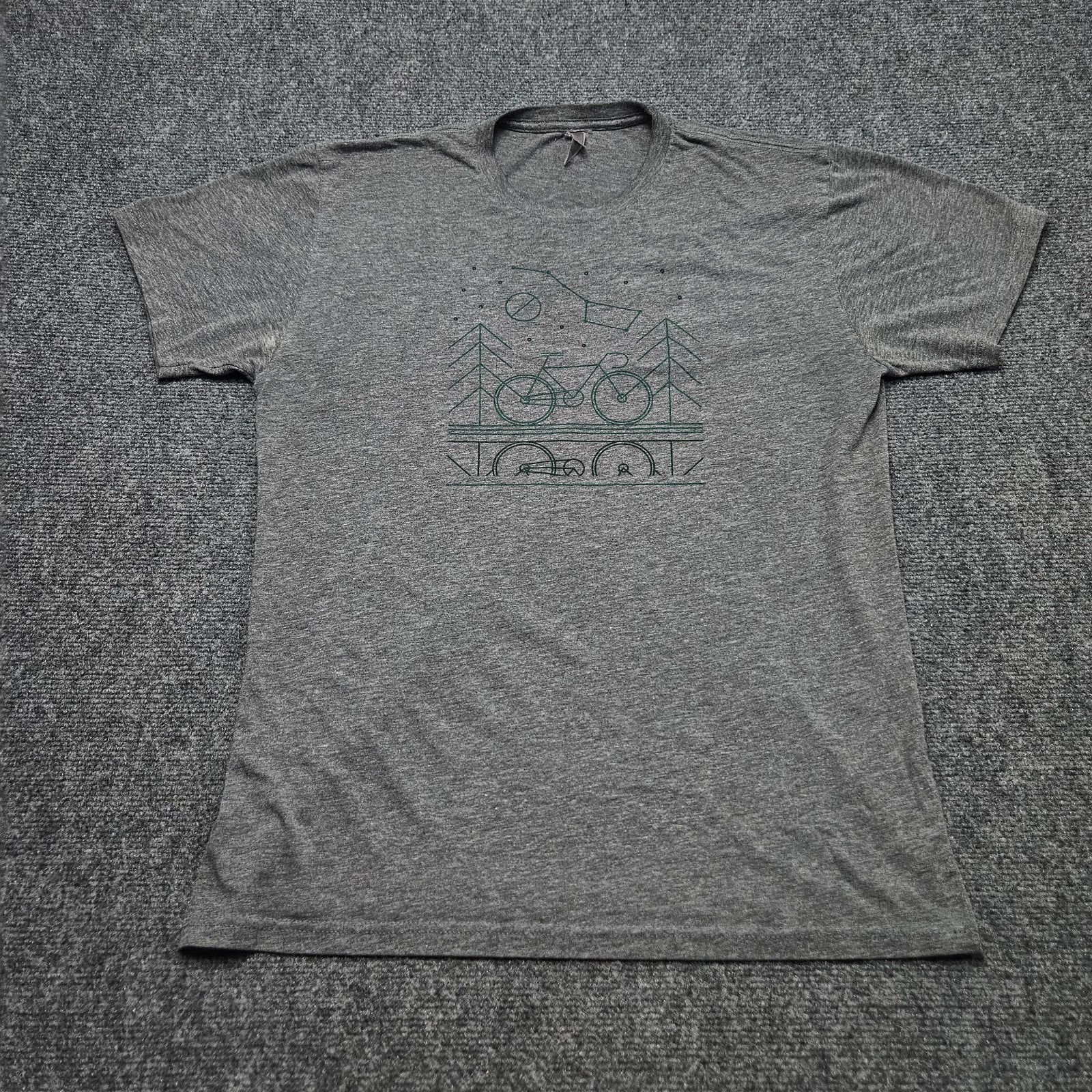 Next Level Graphic T Shirt Large Gray Short Sleeve Bike Trees Cycling Artsy Unisex , , , Long Sleeve Tee