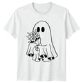 Cute Ghost With Flowers Spooky Cute Halloween Halloween Gift Unisex , , , Long Sleeve Tee