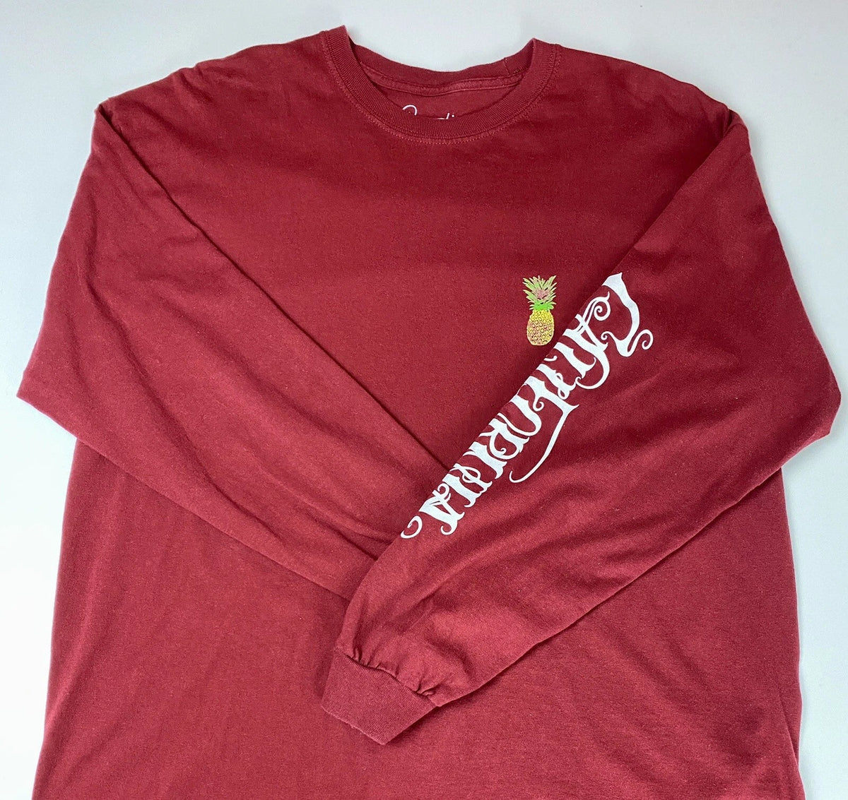 Tee Size XL L/S Creative Empire California Sleeve Spell Out Red Men's Unisex , , , Long Sleeve Tee