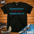 GRUNGE CHICAGO FLAG Unisex , , , Long Sleeve Tee