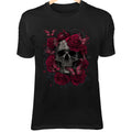 Gothic Rose Skull - Crimson Roses, Glowing Butterflies & Dark Fantasy Romance Unisex , , , Long Sleeve Tee