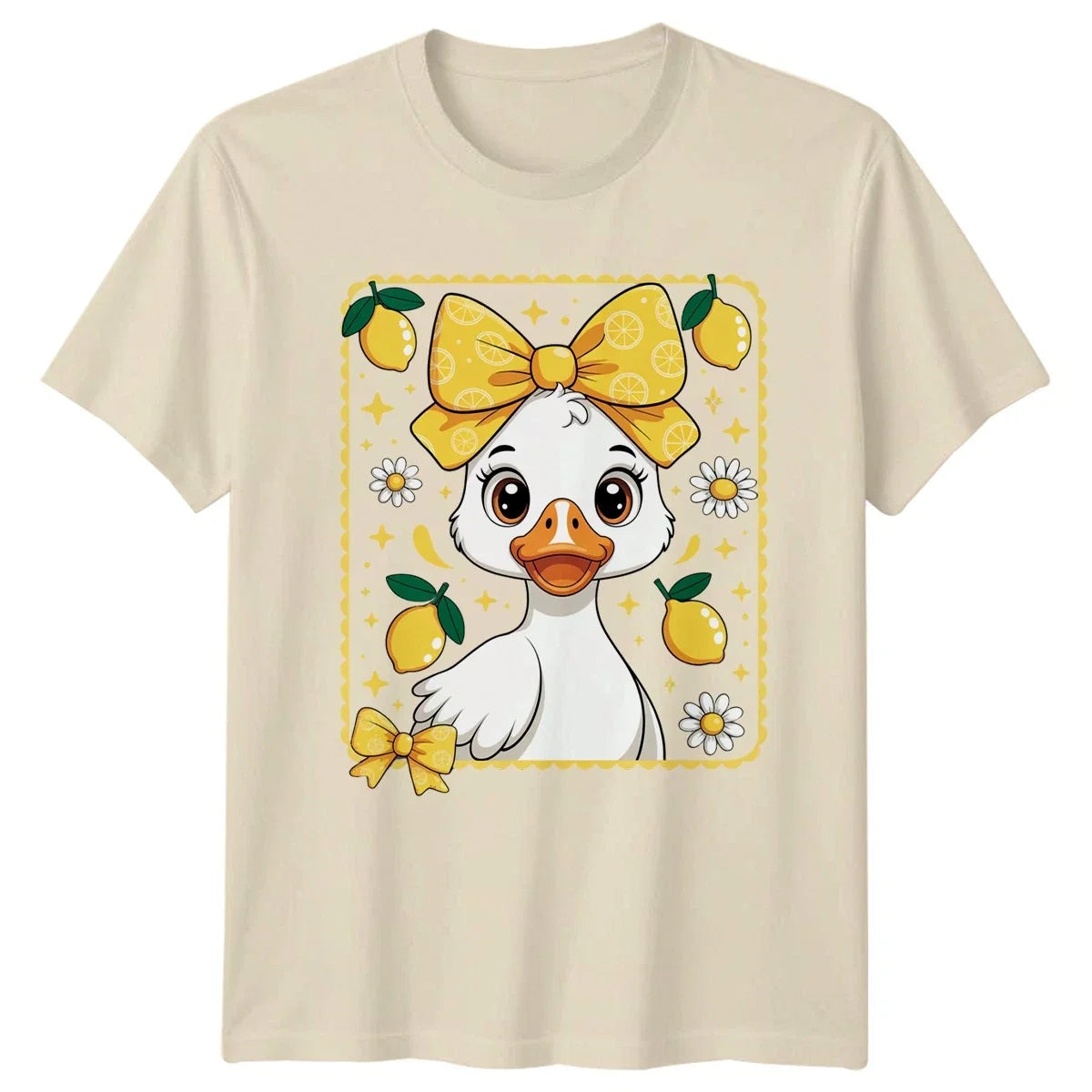 Cute Baby Duckling Wearing Lemon Womens Farm Animal Birthday Unisex , , , Long Sleeve Tee