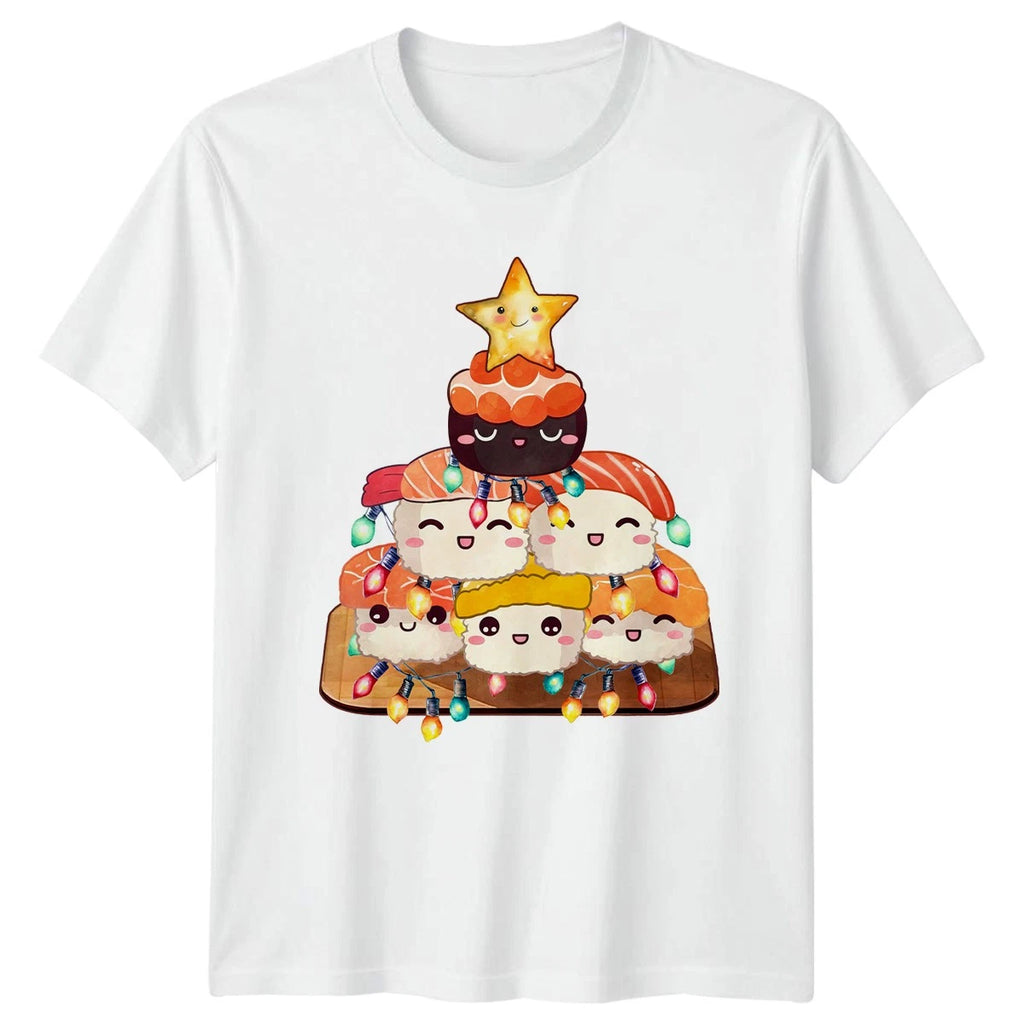 Kawaii Sushi Christmas Tree T-Shirt Japanese Food Xmas Gift For Him And Her
