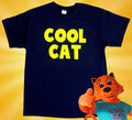 COOL CAT Shirt - Blue or Black - Just like want Cool Cat wears in his Movies Unisex , , , Long Sleeve Tee