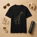 Giraffe Line Art Minimalist Graphic Cute Animal Tee Men Women Black Unisex , , , Long Sleeve Tee