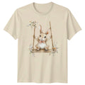 Watercolor Cute Bunny Rabbit Easter Rabbit Animal Gift For Her Unisex , , , Long Sleeve Tee