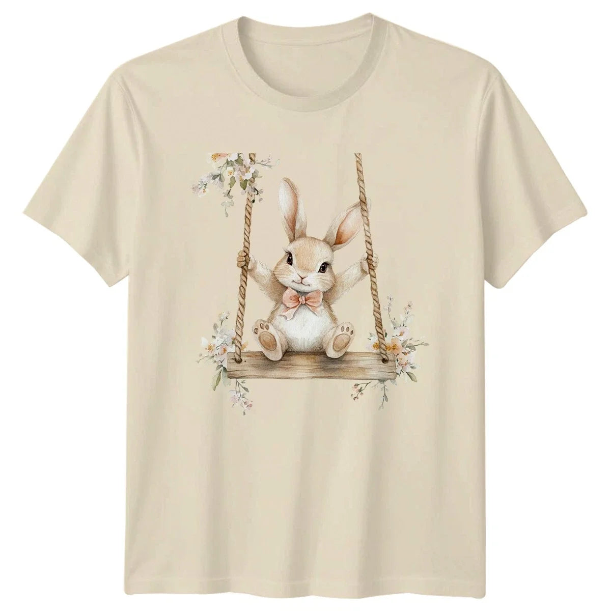 Watercolor Cute Bunny Rabbit Easter Rabbit Animal Gift For Her Unisex , , , Long Sleeve Tee