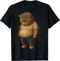 Funny Chubby Cat Meme Cute Sad Cat Gift Unisex Graphic Unisex , , , Long Sleeve Tee
