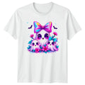 Cute Ghosts Bows Halloween Mens Womens Tee Kawaii Graphic Unisex Top Unisex , , , Long Sleeve Tee