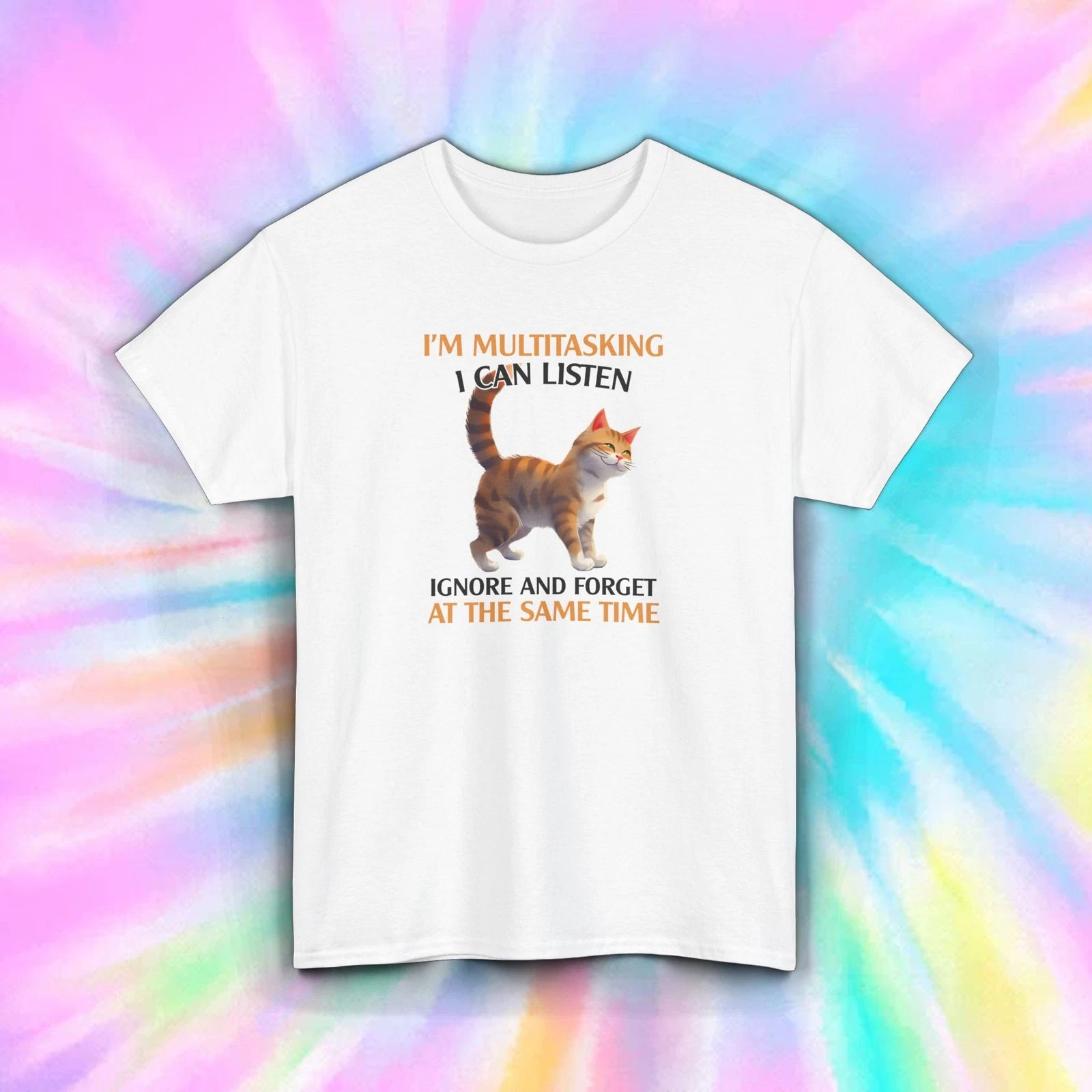 I’m Multitasking Cat Funny Sarcastic Listening Ignoring Shirt Gift Tee S-5XL