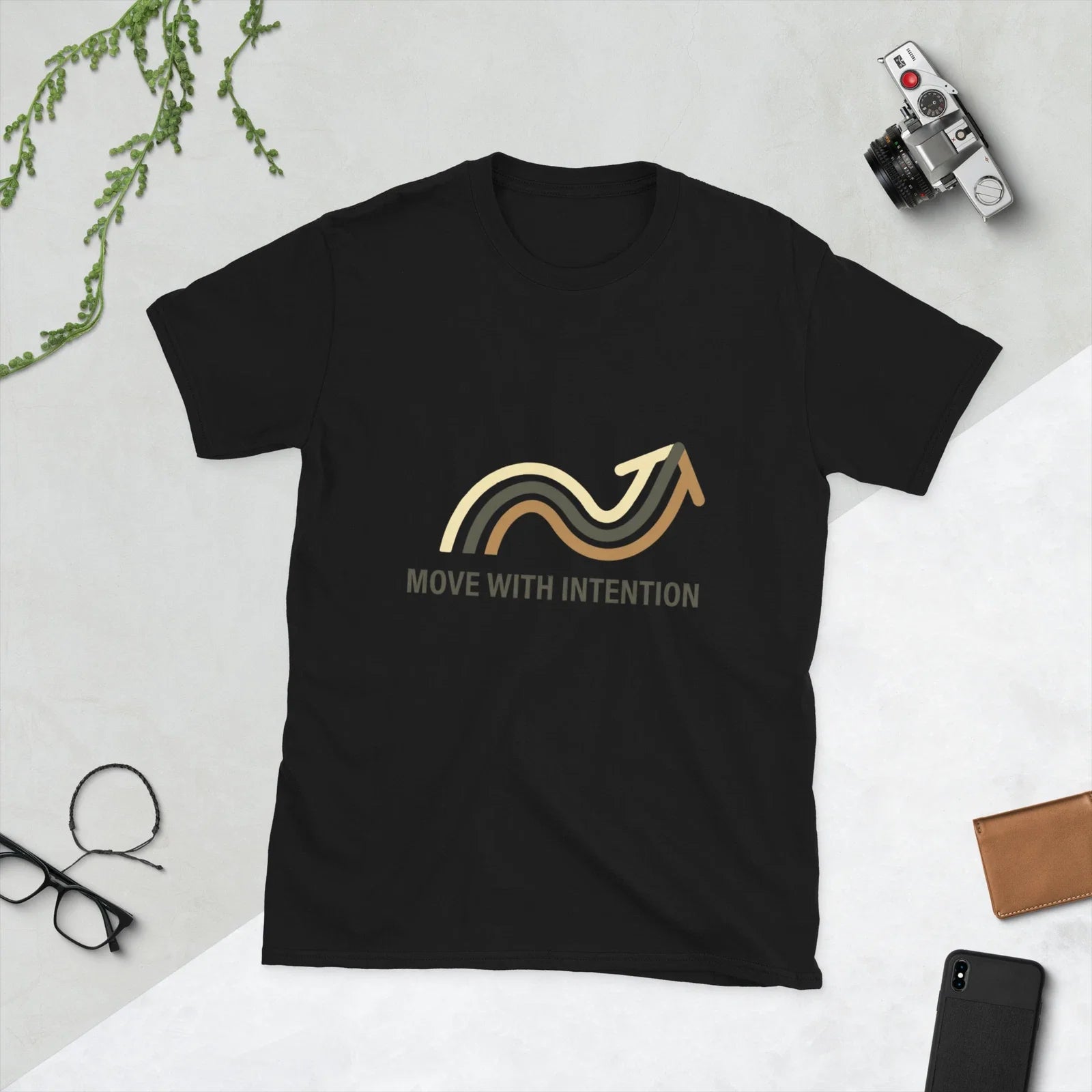 Move With Intention Unisex T Shirt Minimal Motivation Growth Mindset Tee Unisex , , , Long Sleeve Tee