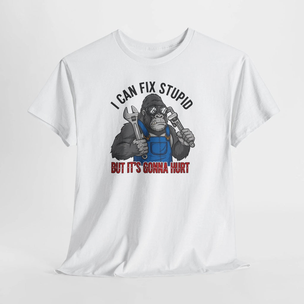 Funny Gorilla Mechanic T-Shirt Mens Heavy Cotton Graphic Tee Sarcastic T-Shirt