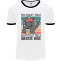 Funny Cat Miss My Party People Alcohol Beer Mens Ringer T-Shirt