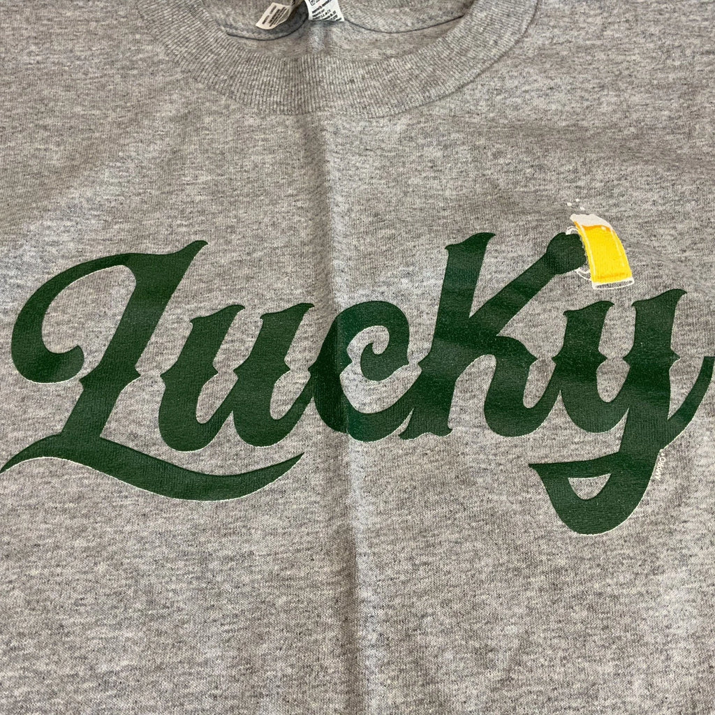 Lucky T-Shirt St Patricks Day Beer Mug Short Sleeve Sz M