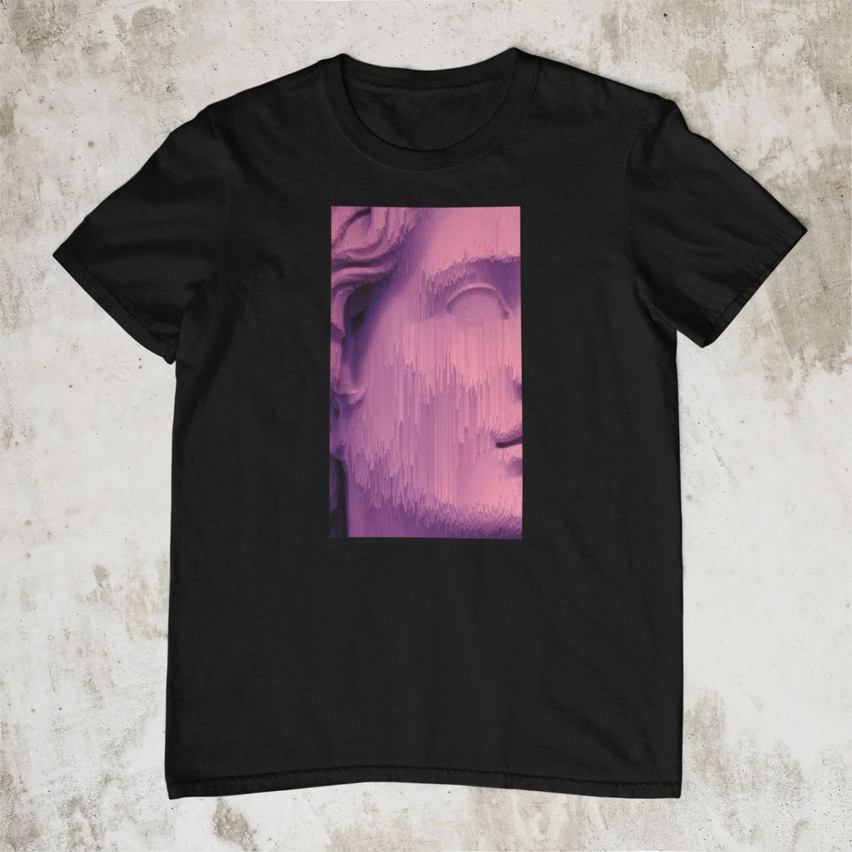 Melting Vaporwave Statue Fragment Aesthetic Men's Unisex Printed Cotton Unisex , , , Long Sleeve Tee