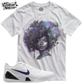 Shirt To Match 9 White Court Purple Unisex Tee Afro Tee Unisex , , , Long Sleeve Tee