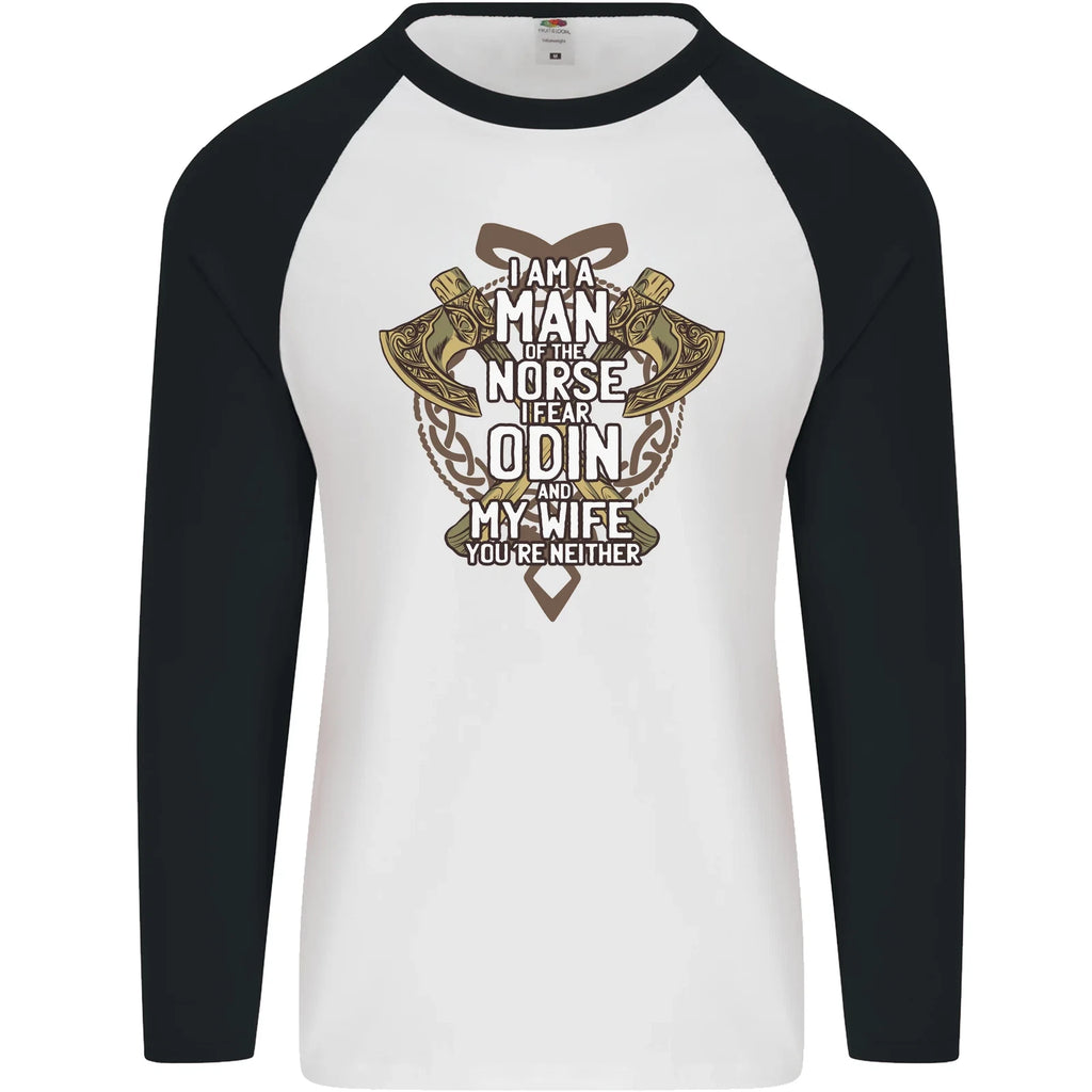 Funny Viking Wife Quote Wedding Anniversary Mens L/S Baseball T-Shirt
