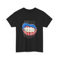 Patriotic Tee Shirt, Cool Shirt, American Flag Lips Top, Independence Funny/Cool Unisex , , , Long Sleeve Tee