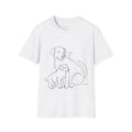 Minimalist Labrador and Pup - Unisex Softstyle Unisex , , , Long Sleeve Tee