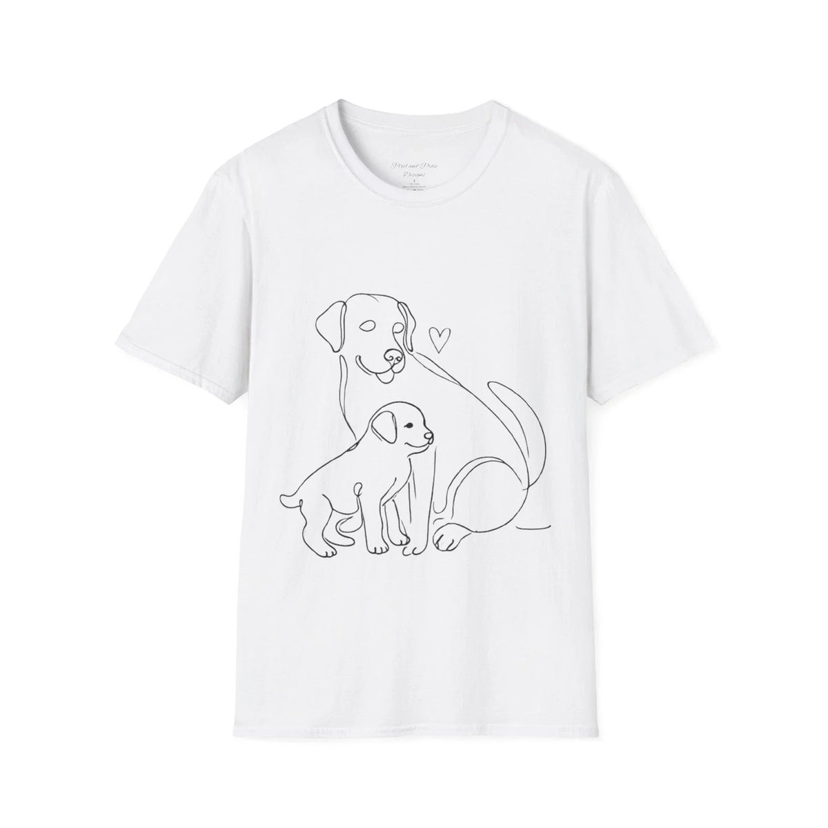 Minimalist Labrador and Pup - Unisex Softstyle Unisex , , , Long Sleeve Tee