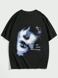 Abstract Face Dark Aesthetic Explore Dark Side Graphic T shirt Unisex , , , Long Sleeve Tee
