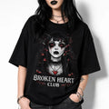 Broken Heart Club Shirt Gothic Girl Emo Aesthetic Dark Streetwear Graphic tshirt Unisex , , , Long Sleeve Tee