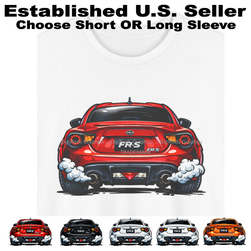 DigiRods Scion FR-S FRS Rear View Cartoon Car T Shirt