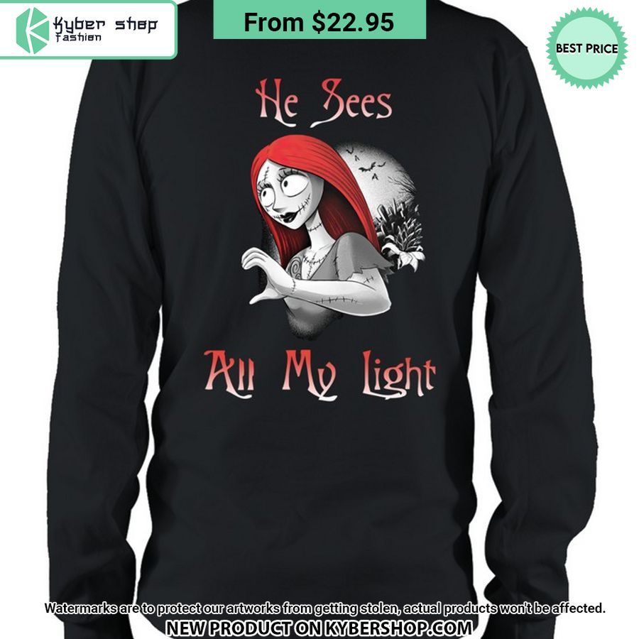 Sally Nightmare Before Christmas He Sees All My Light Hoodie