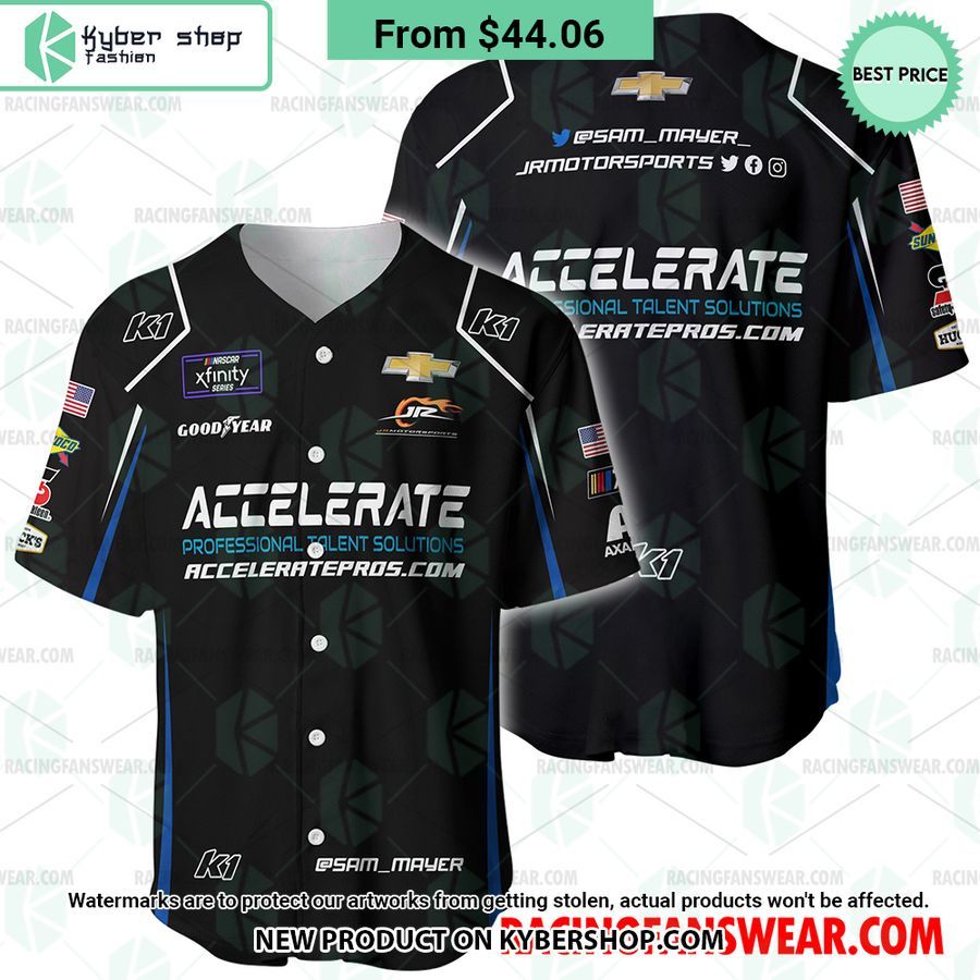 Sam Mayer Nascar Racing 2023 Baseball Jersey