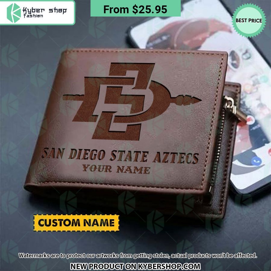 San Diego State Aztecs CUSTOM Leather Wallet
