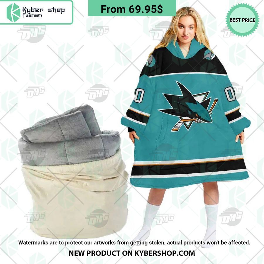 San Jose Sharks Hoodie Blanket