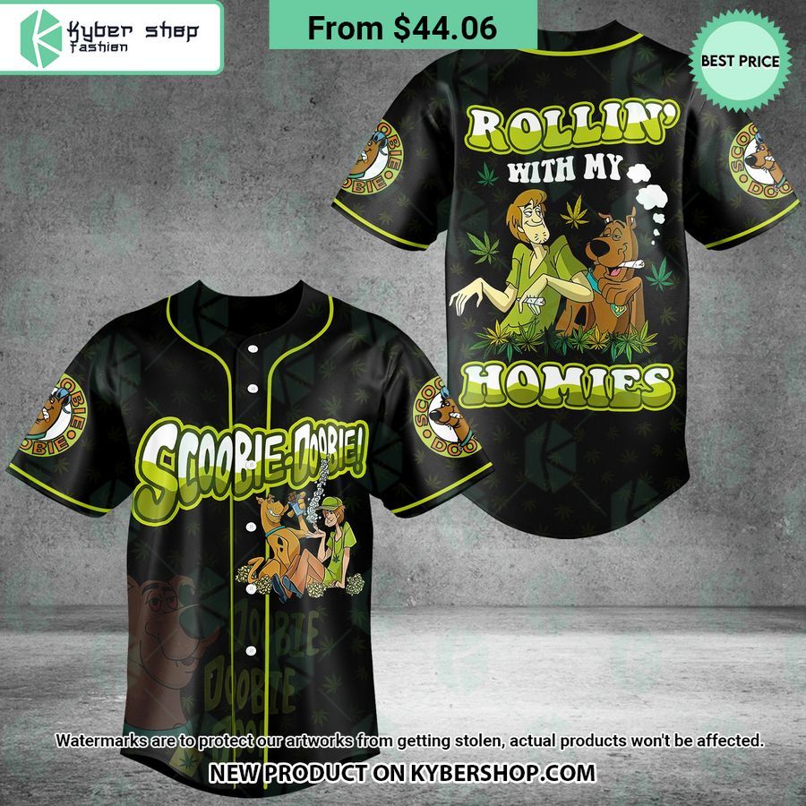 Scoobie Doobie Rollin With My Homies Weed Baseball Jersey