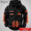 Browns Personalized Name & Number Vintage Cargo Zip Hoodie