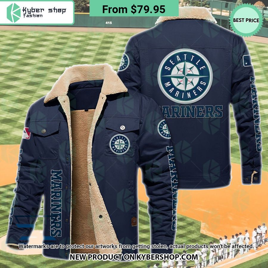 Seattle Mariners MLB Fleece Leather Jacket