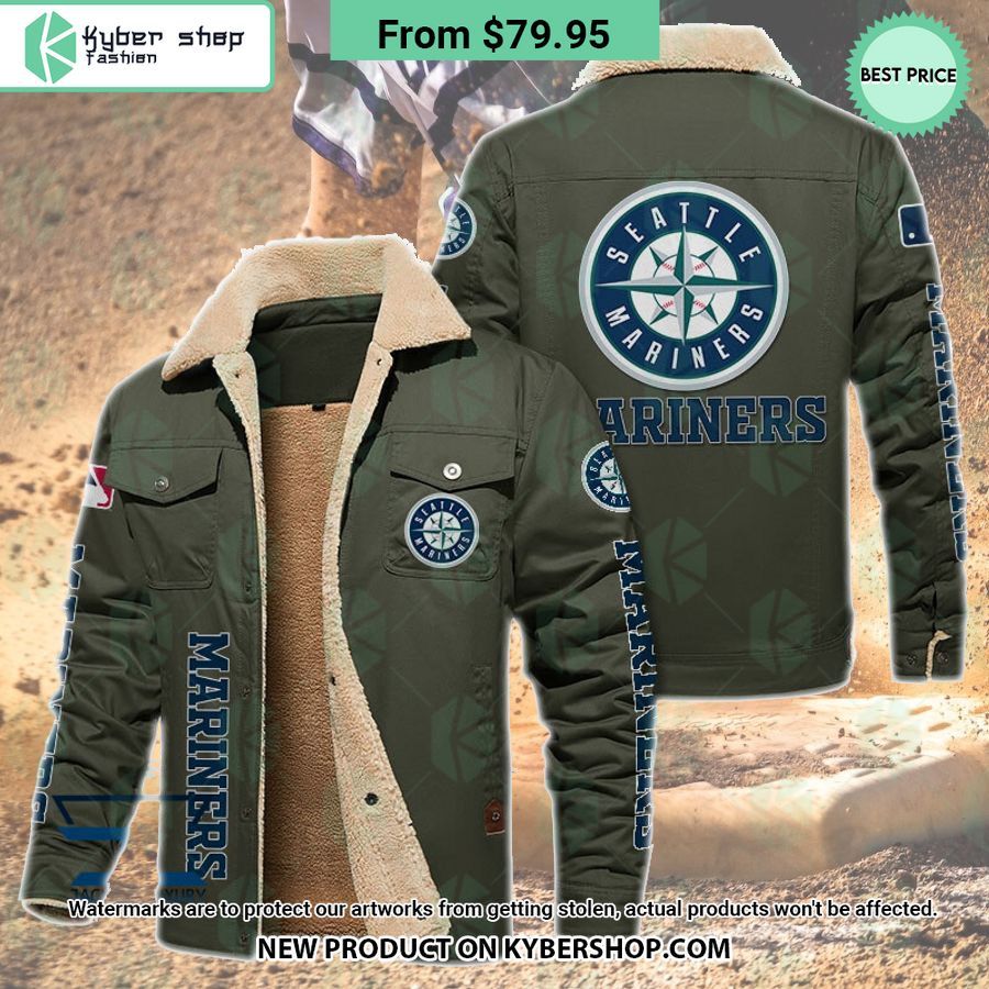 Seattle Mariners MLB Fleece Leather Jacket