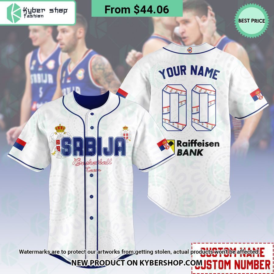 Serbia Basketball team CUSTOM Baseball Jersey