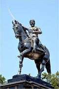 Shivaji Maharaj Statue Print Unisex , , , Long Sleeve Tee