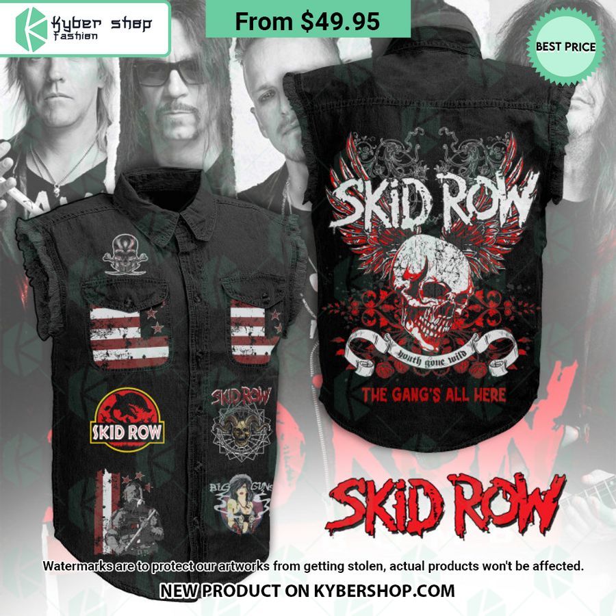 Skid Row The Gang’S All Here Sleeveless Denim Jacket