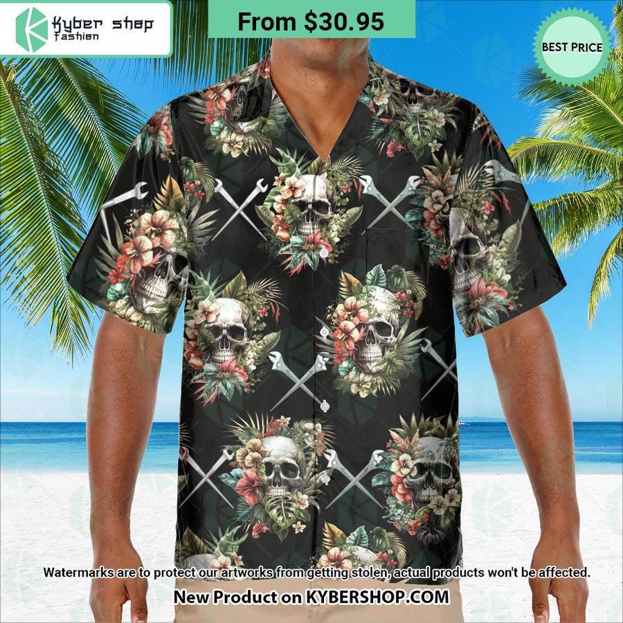 Skull Ironworker Hawaiian Shirt