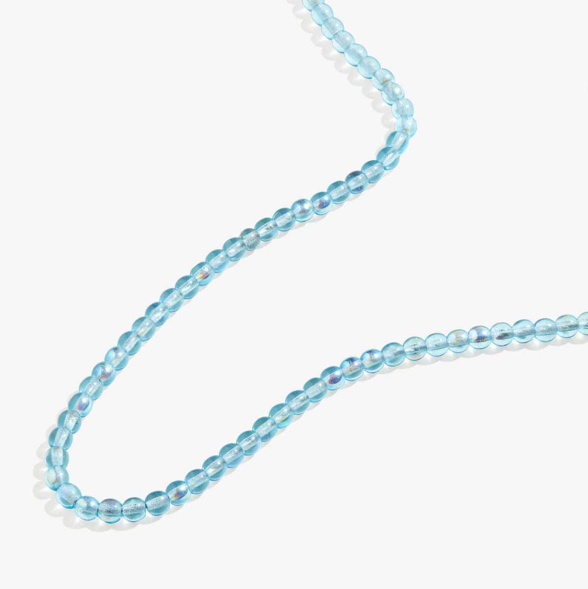Sky Blue Beaded Necklace Adjustable T-Shirts