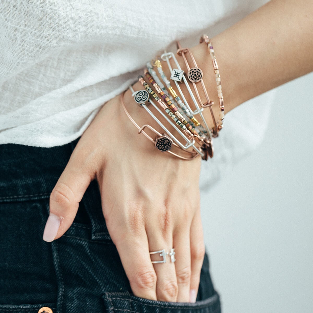New Beginnings Symbol Bead Bangle T-Shirts